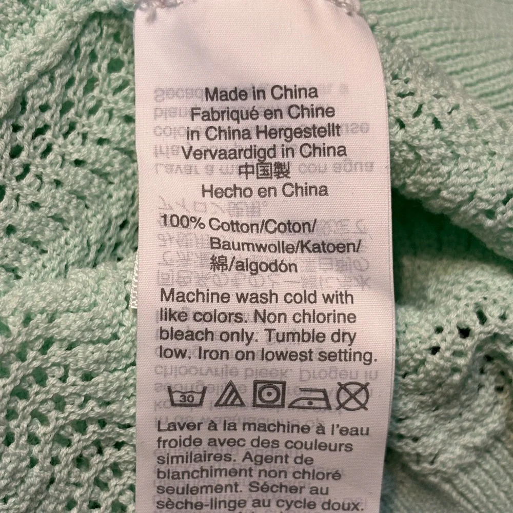 J. Crew Pointella Mockneck Knit Sweater size Large mint green color